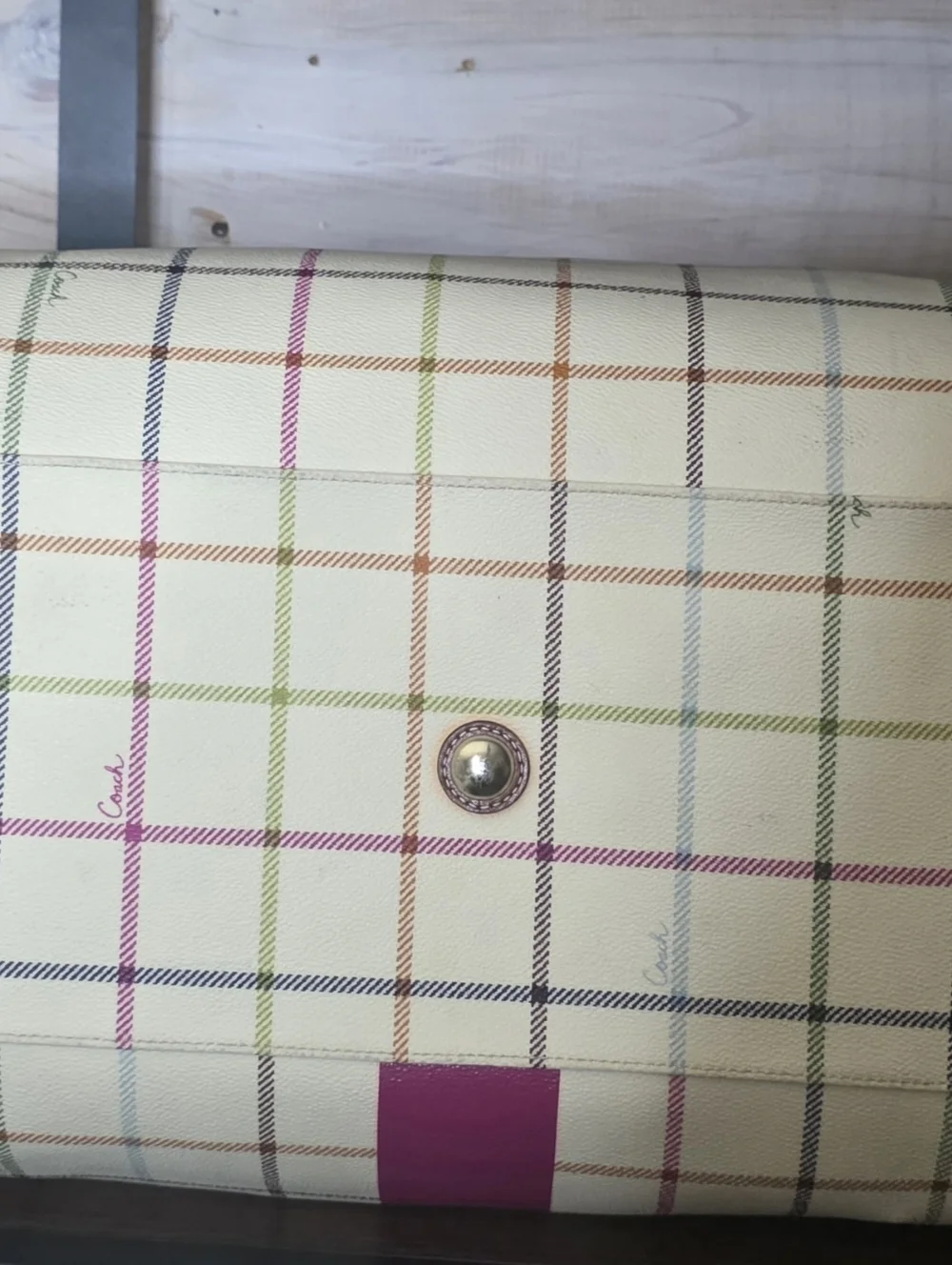Coach Heritage Tattersall XL Duffle Travel Tote Bag Very RARE - Picture 8 of 17
